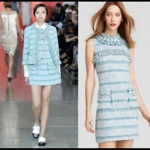 Tory Burch Curtis Blue Tweed Dress Size 2 EUC